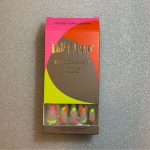 Red Aspen Neon French Nail Dashes